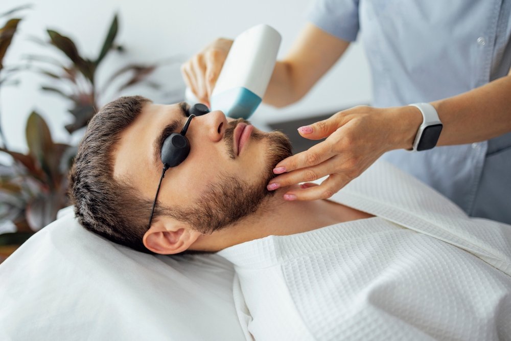 hair removal treatment on face on men